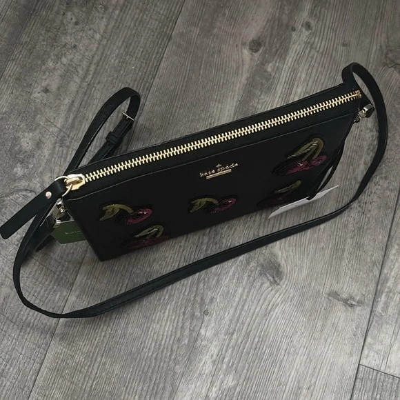 NWT Kate Spade Ma Cherie Sequined Cherry & Black Crossbody w/Branded Dustbag - Picture 7 of 9